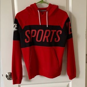 NIKE “Sports wear” red and black athletic hoodie